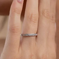 (H / I1) Womens 2MM 1/4 CT. T.W. Lab Grown White Diamond 10K Gold Wedding Band