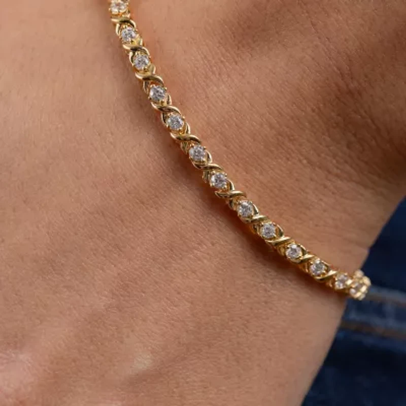 (H / I1) Womens 2 CT. T.W. Lab Grown White Diamond Sterling Silver 7.25 Inch Tennis Bracelet