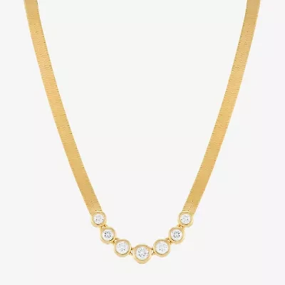 (G-H / Si1-Si2) Womens 1/2 CT. T.W. Lab Grown White Diamond 14K Gold Over Silver Sterling Silver 16 Inch Pendant Necklace