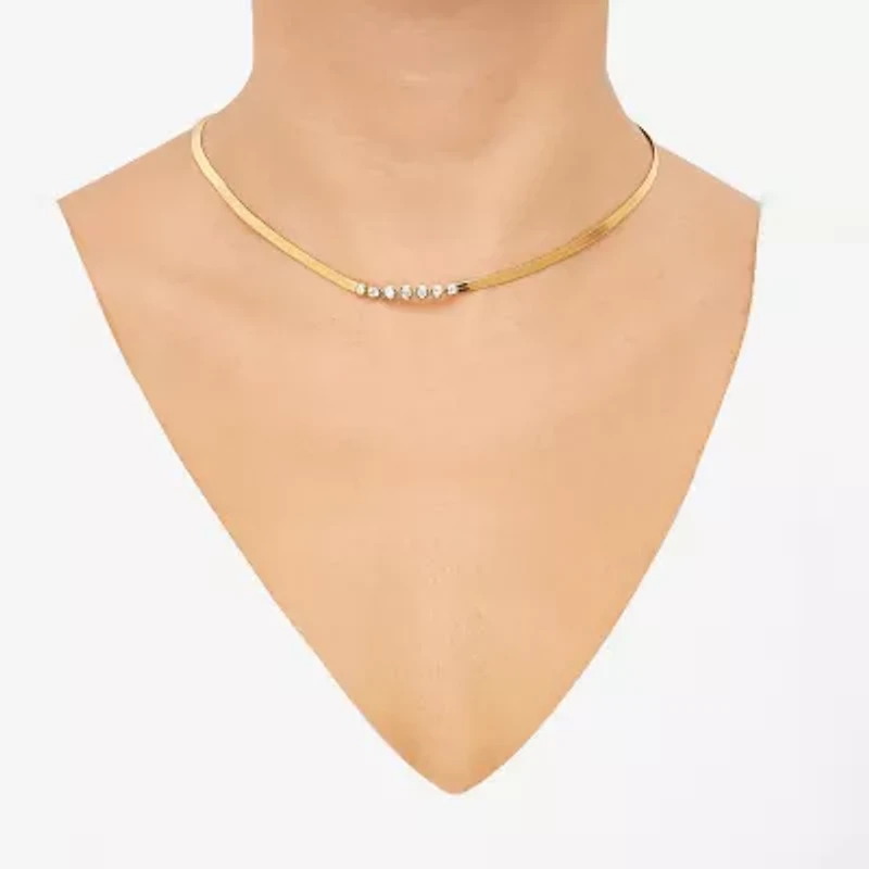 (G-H / Si1-Si2) Womens 1/2 CT. T.W. Lab Grown White Diamond 14K Gold Over Silver Sterling Silver 16 Inch Pendant Necklace