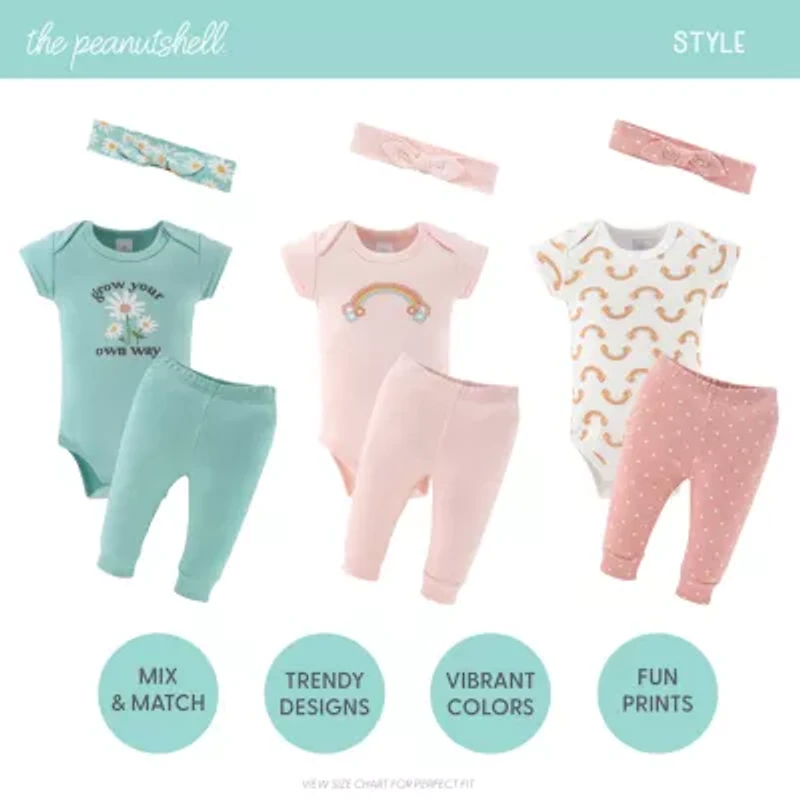 The Peanutshell Carefree Floral Nb-3m Baby Girls 16-pc. Baby Clothing Set