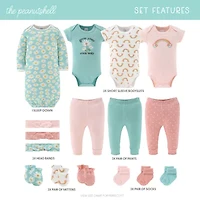 The Peanutshell Carefree Floral Nb-3m Baby Girls 16-pc. Baby Clothing Set