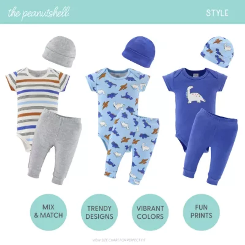 The Peanutshell Blue Dino Baby Boys 16-pc. Baby Clothing Set