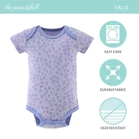 The Peanutshell Dino Girl Baby Girls Round Neck Short Sleeve 4-pc. Bodysuit