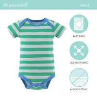 The Peanutshell Dino Truck Baby Boys Round Neck Short Sleeve 4-pc. Bodysuit