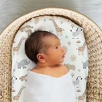The Peanutshell Safari Neutral 4-pc. Bassinet Sheet