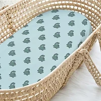 The Peanutshell Green Dino 4-pc. Bassinet Sheet