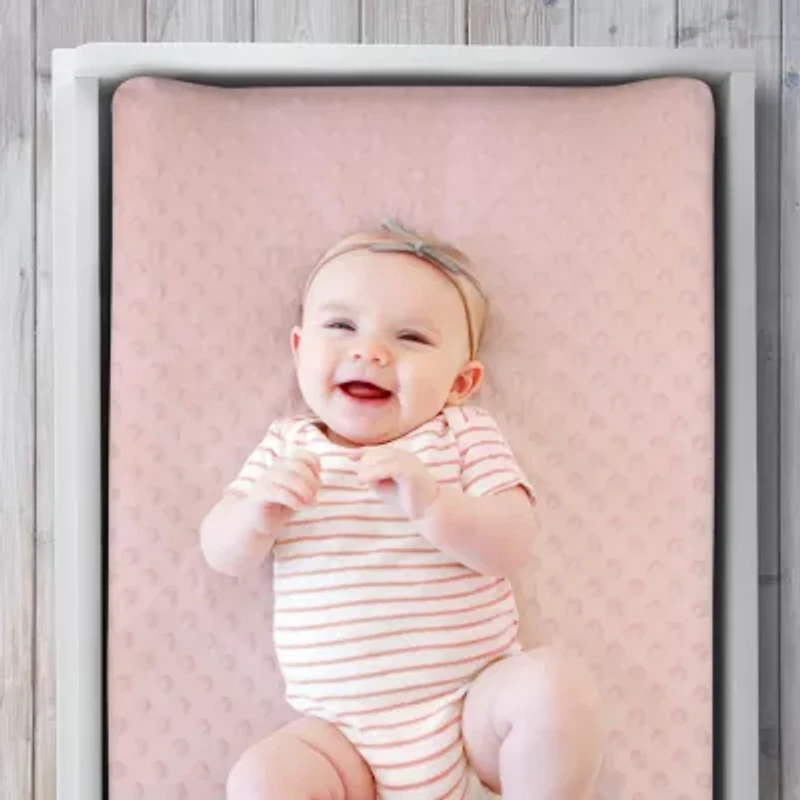 The Peanutshell Blush Daisy 3-pc. Changing Pad Cover