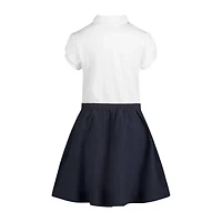 IZOD Little & Big Kid Girls Short Sleeve Cap Midi Shirt Dress
