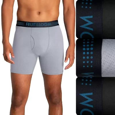 Fruit of the Loom Breathable Stretch Mens 3 Pack Boxer Briefs Bp3bb76