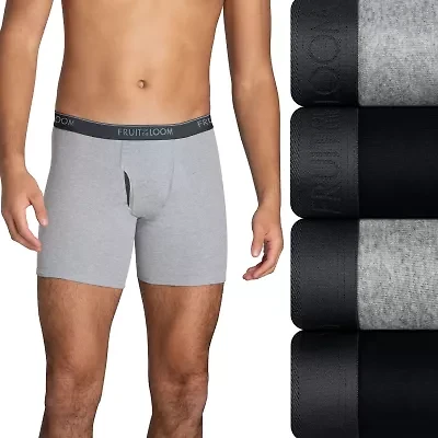 Fruit of the Loom Cool Zone Fly Mens 4 Pack Boxer Briefs Jc4bl7c