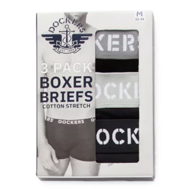 Dockers Mens 3 Pack Boxer Briefs 3mu666do