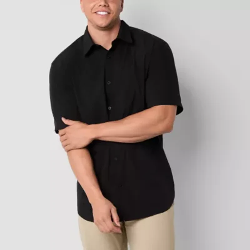 Stylus Mens Short Sleeve Regular Fit Big and Tall Button-Down Shirt