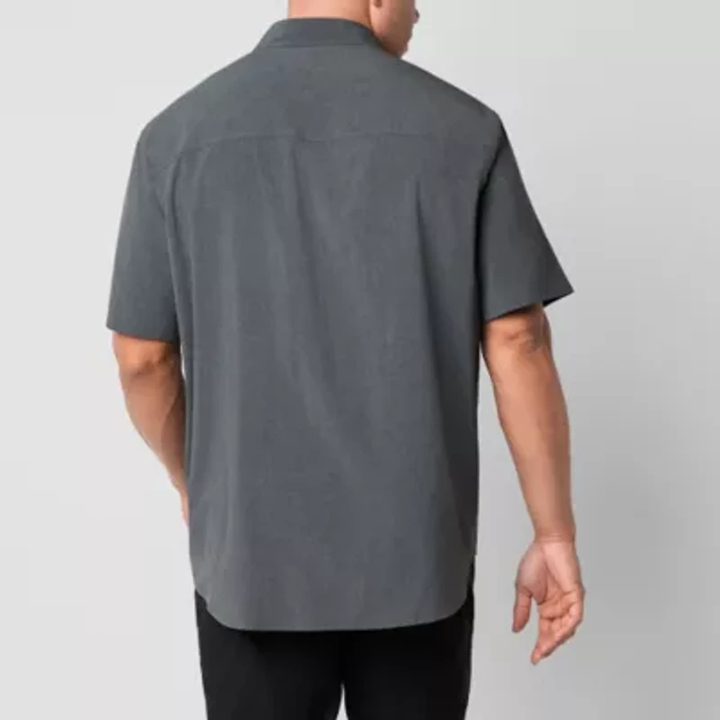 Stylus Mens Short Sleeve Regular Fit Big and Tall Button-Down Shirt