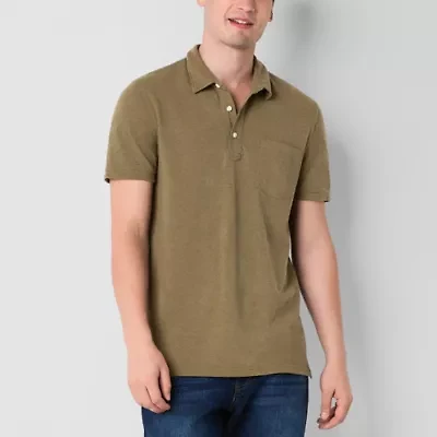 mutual weave Mens Regular Fit Short Sleeve Pocket Polo Shirt