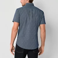U.S. Polo Assn. Stretch Mens Short Sleeve Classic Fit Fabric Embroidered Button-Down Shirt