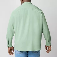 St. John's Bay Performance Mens Long Sleeve Classic Fit Stretch Fabric Big and Tall Button-Down Shirt