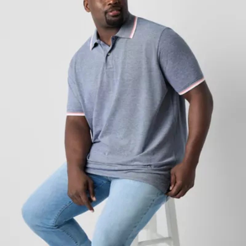 St. John's Bay Essential Oxford Big and Tall Mens Classic Fit Short Sleeve Polo Shirt