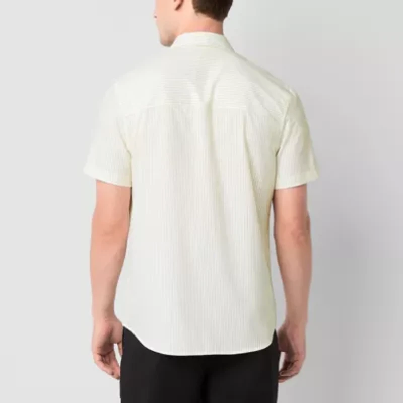 Stylus Mens Short Sleeve Fitted Regular Fit Button-Down Shirt