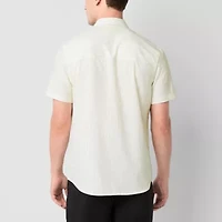 Stylus Mens Short Sleeve Fitted Regular Fit Button-Down Shirt