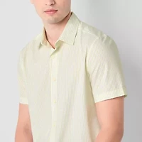 Stylus Mens Short Sleeve Fitted Regular Fit Button-Down Shirt
