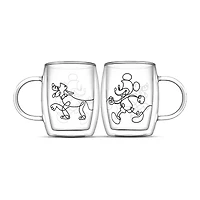 Joyjolt Mickey And Pluto Aroma 2-pc. Mickey and Friends Cappuccino Cup