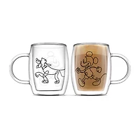 Joyjolt Mickey And Pluto Aroma 2-pc. Mickey and Friends Cappuccino Cup