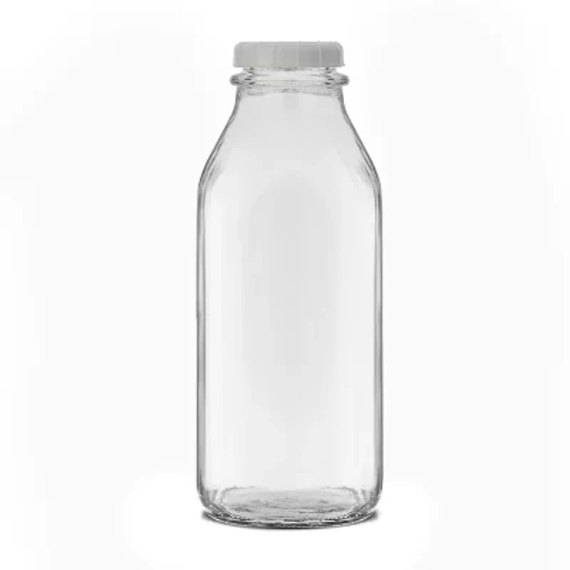 Joyjolt Glass Milk Bottles With Silicone Pour Lid Beverage Dispenser