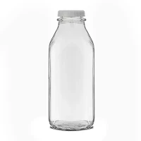 Joyjolt Glass Milk Bottles With Silicone Pour Lid Beverage Dispenser