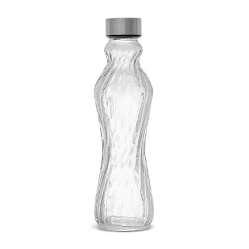 Joyjolt Fluted Glass Spring Water Bottle
