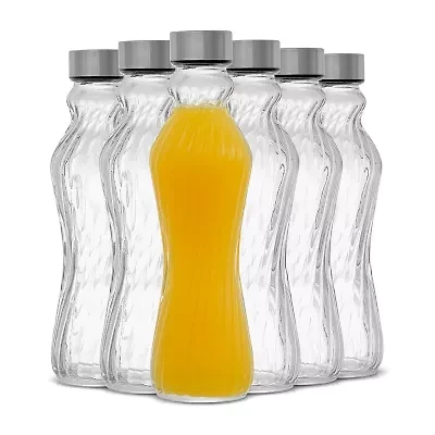 Joyjolt Fluted Glass Spring Water Bottle