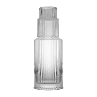 Joyjolt Elle Fluted Bedside 2-pc. Decanter Set