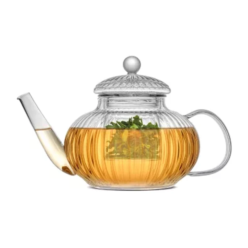 Joyjolt Fluted Glass Tea Glass Teapot
