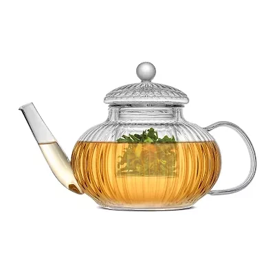 Joyjolt Fluted Glass Tea Glass Teapot