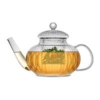 Joyjolt Fluted Glass Tea Glass Teapot