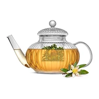Joyjolt Fluted Glass Tea Glass Teapot