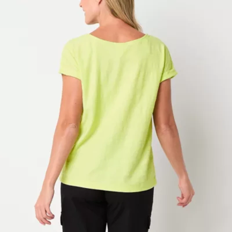 St. John's Bay Womens Crew Neck Short Sleeve T-Shirt