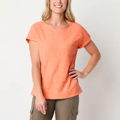 St. John's Bay Womens Crew Neck Short Sleeve T-Shirt