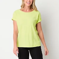 St. John's Bay Womens Crew Neck Short Sleeve T-Shirt