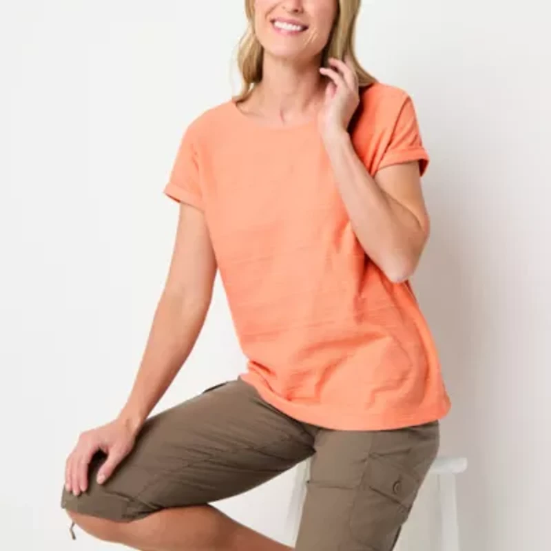 St. John's Bay Womens Crew Neck Short Sleeve T-Shirt