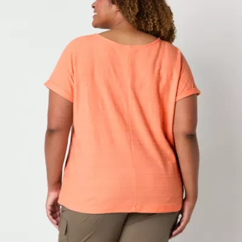 St. John's Bay Womens Crew Neck Short Sleeve Plus T-Shirt