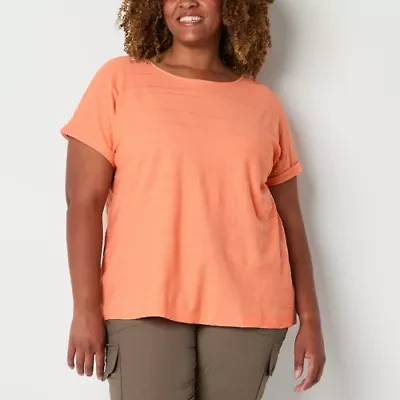 St. John's Bay Womens Crew Neck Short Sleeve Plus T-Shirt