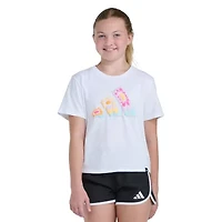 adidas Big Kid Girls Crew Neck Short Sleeve Regular Fit Graphic T-Shirt