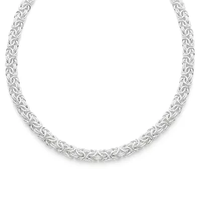 Made in Italy Womens Sterling Silver 20 Inch Byzantine Chain Necklace