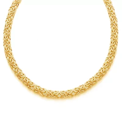Made in Italy Womens 14K Gold Over Silver 20 Inch Byzantine Chain Necklace