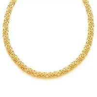 Made in Italy Womens 14K Gold Over Silver 20 Inch Byzantine Chain Necklace