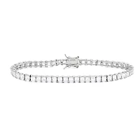 DiamonArt® White Cubic Zirconia Sterling Silver 7.25 Inch Tennis Bracelet