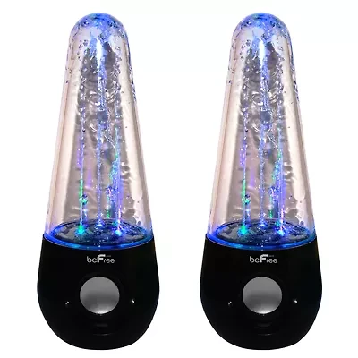 BeFree Sound Bluetooth Wireless Multimedia LED Dancing Water Speakers
