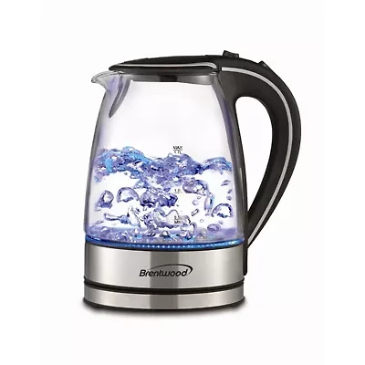 Brentwood 1.7L Tempered Glass Tea Kettle