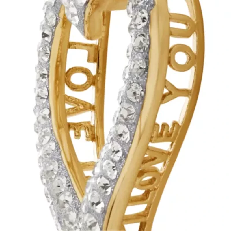 Womens Genuine Multi Color Crystal 14K Rose Gold Over Silver Heart 18 Inch Pendant Necklace